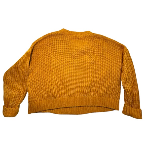 Madewell Everett Cable-Knit Pullover Sweater Mustard Yellow Large EUC - Picture 3 of 9